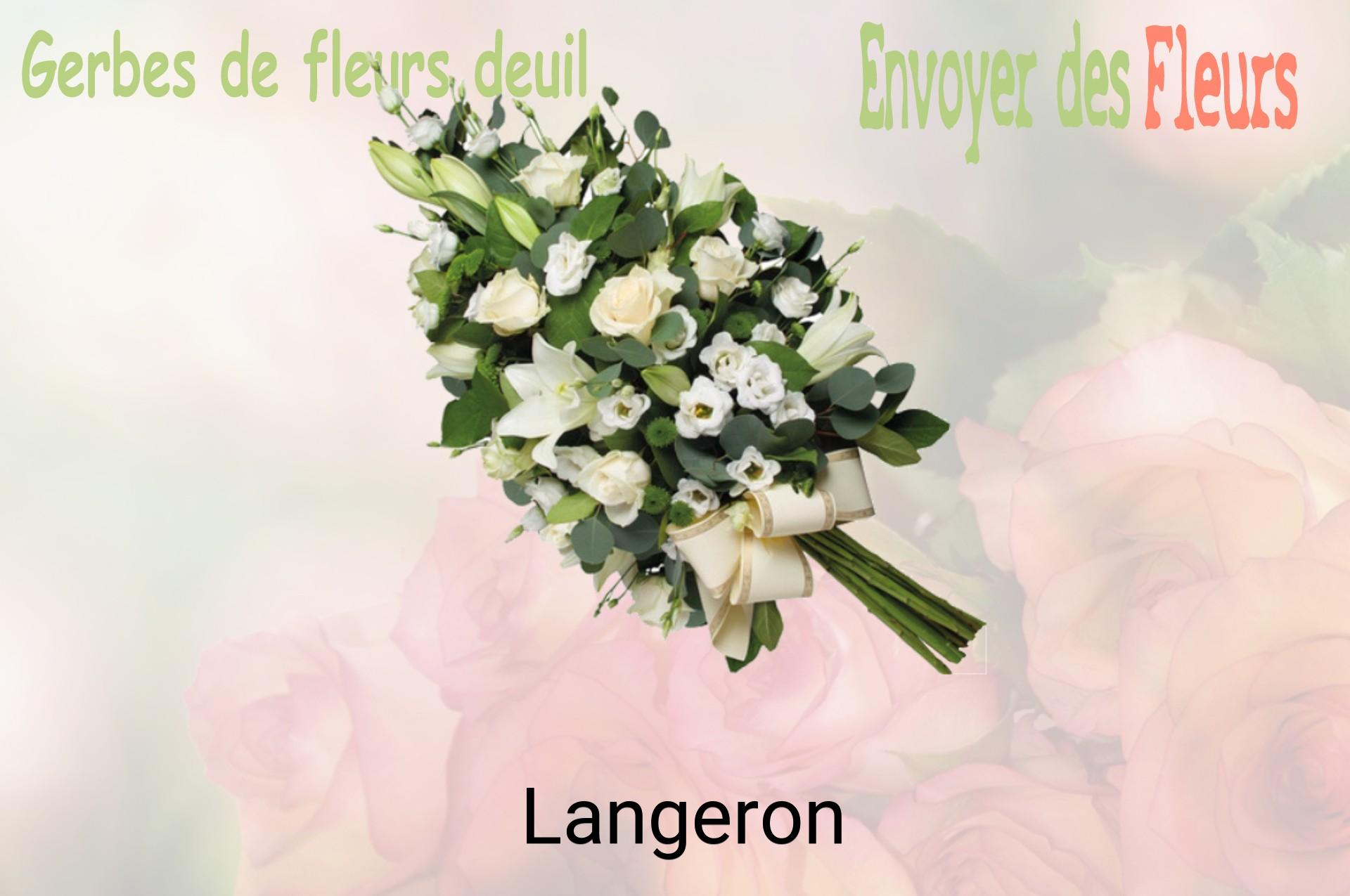 Gerbe de fleurs de deuil livrée à Langeron